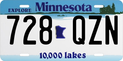 MN license plate 728QZN