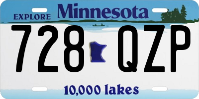 MN license plate 728QZP