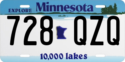 MN license plate 728QZQ