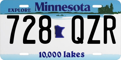 MN license plate 728QZR