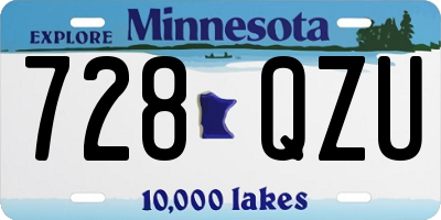 MN license plate 728QZU