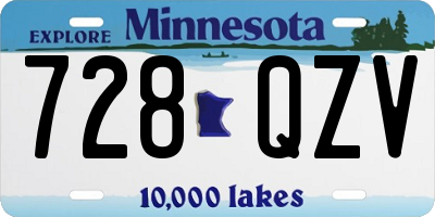 MN license plate 728QZV