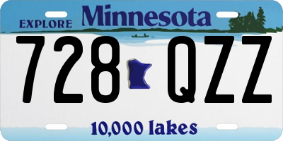 MN license plate 728QZZ