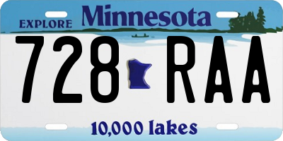 MN license plate 728RAA