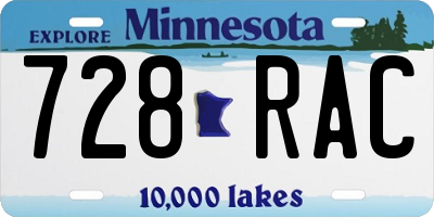 MN license plate 728RAC