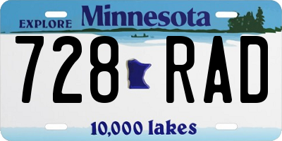 MN license plate 728RAD
