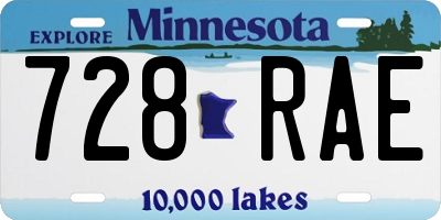 MN license plate 728RAE