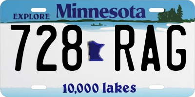 MN license plate 728RAG