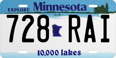 MN license plate 728RAI