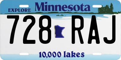 MN license plate 728RAJ