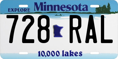 MN license plate 728RAL