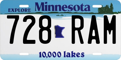 MN license plate 728RAM