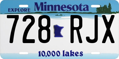MN license plate 728RJX