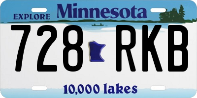 MN license plate 728RKB