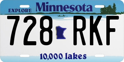 MN license plate 728RKF