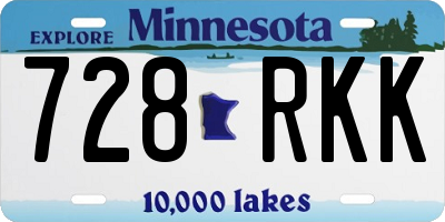 MN license plate 728RKK