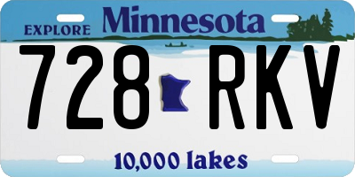 MN license plate 728RKV