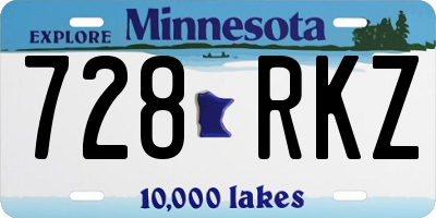 MN license plate 728RKZ