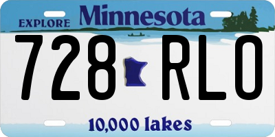 MN license plate 728RLO