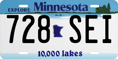 MN license plate 728SEI