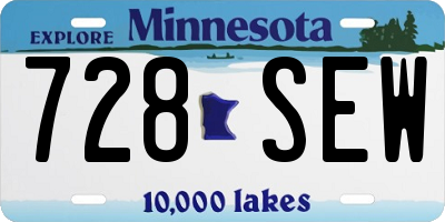 MN license plate 728SEW