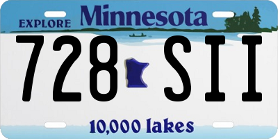 MN license plate 728SII