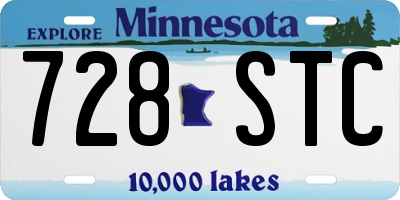 MN license plate 728STC
