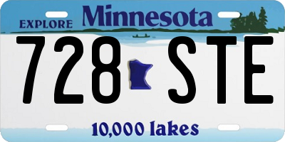 MN license plate 728STE