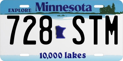 MN license plate 728STM