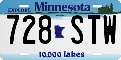MN license plate 728STW