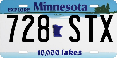 MN license plate 728STX