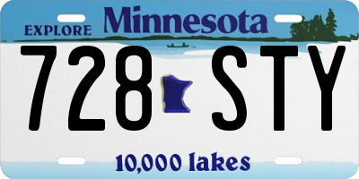 MN license plate 728STY