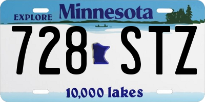 MN license plate 728STZ