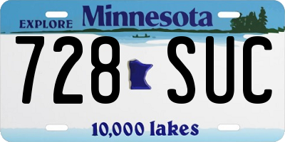 MN license plate 728SUC