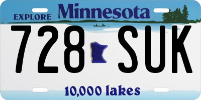 MN license plate 728SUK