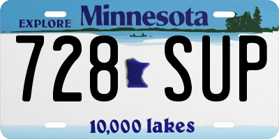 MN license plate 728SUP