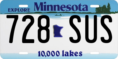 MN license plate 728SUS