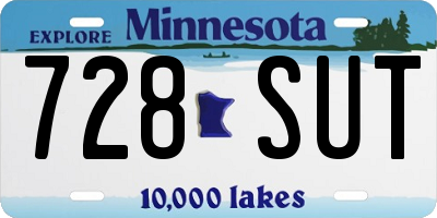 MN license plate 728SUT
