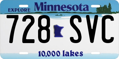 MN license plate 728SVC
