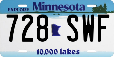 MN license plate 728SWF