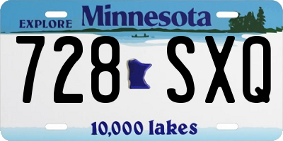 MN license plate 728SXQ