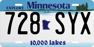 MN license plate 728SYX