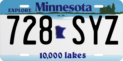 MN license plate 728SYZ