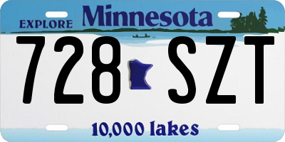 MN license plate 728SZT