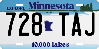 MN license plate 728TAJ