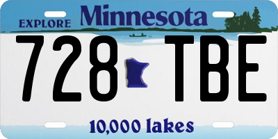 MN license plate 728TBE