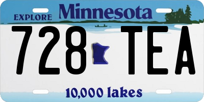MN license plate 728TEA