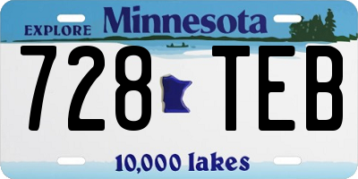 MN license plate 728TEB
