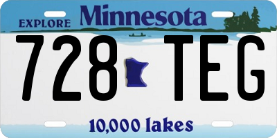 MN license plate 728TEG