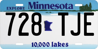 MN license plate 728TJE